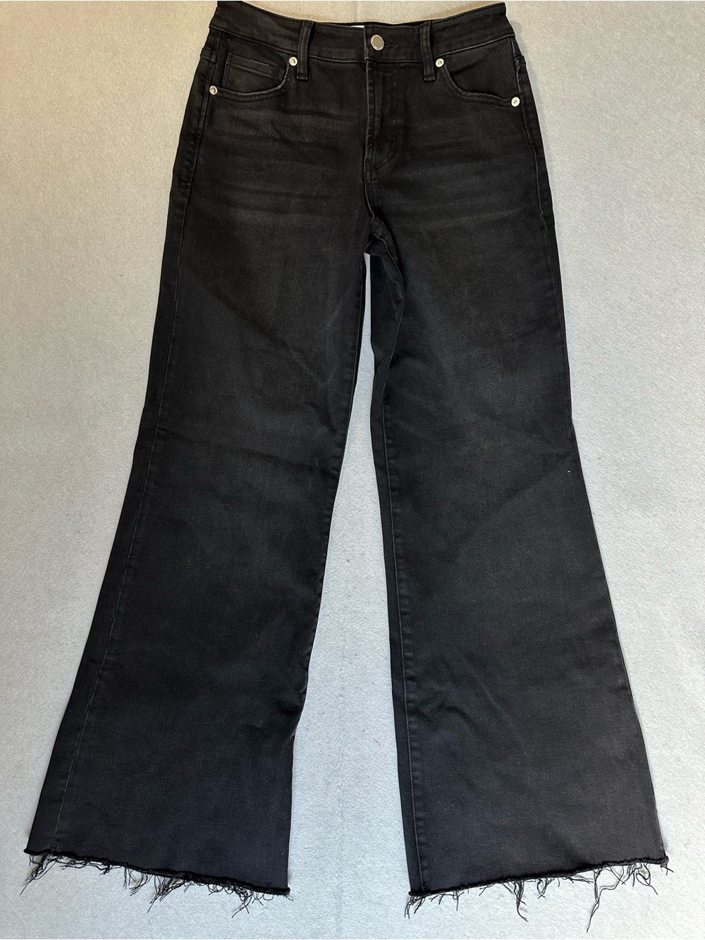 Dear John Black Wide-Leg Jeans with Raw Hem